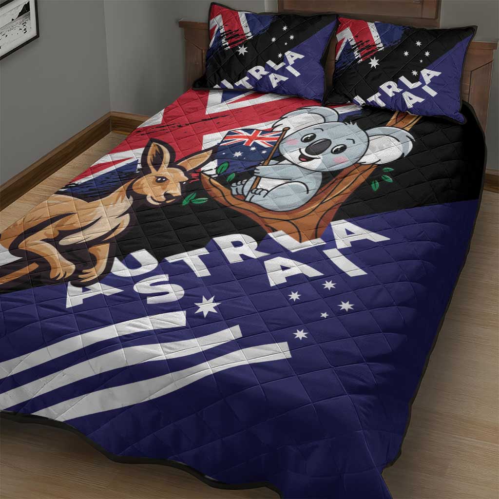 Australia Kangaroo Koala Together Quilt Bed Set Special Edition