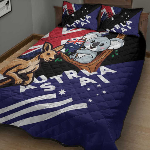 Australia Kangaroo Koala Together Quilt Bed Set Special Edition