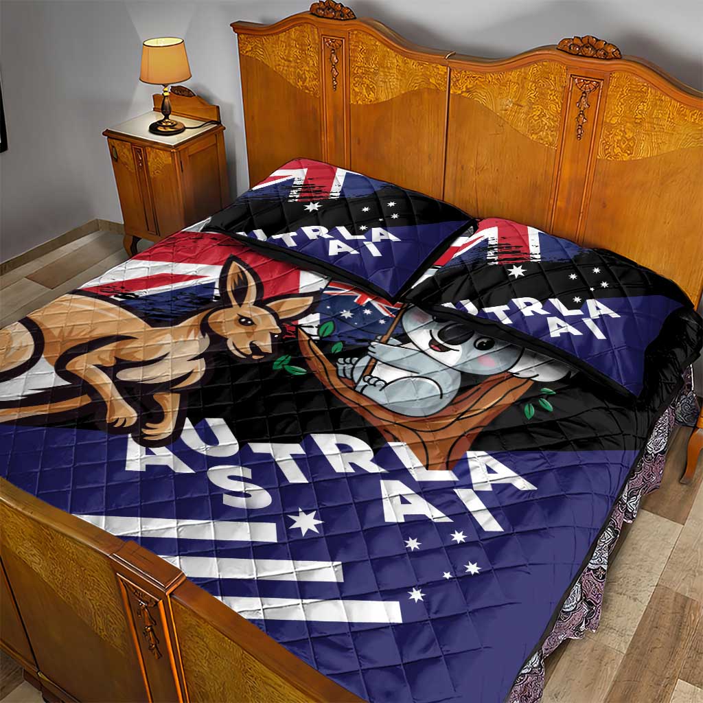 Australia Kangaroo Koala Together Quilt Bed Set Special Edition