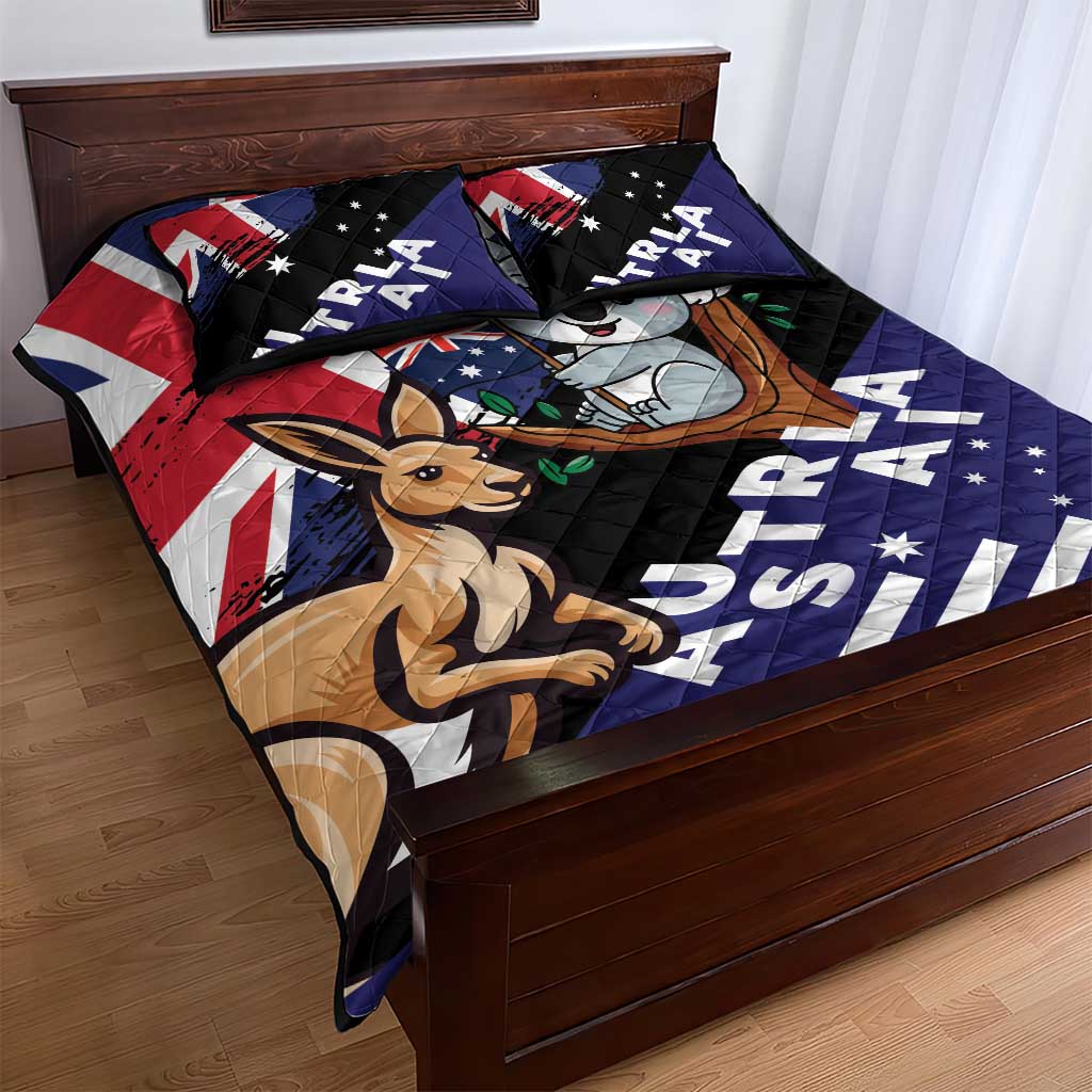 Australia Kangaroo Koala Together Quilt Bed Set Special Edition