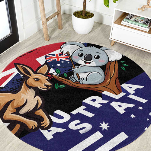 Australia Kangaroo Koala Together Round Carpet Special Edition