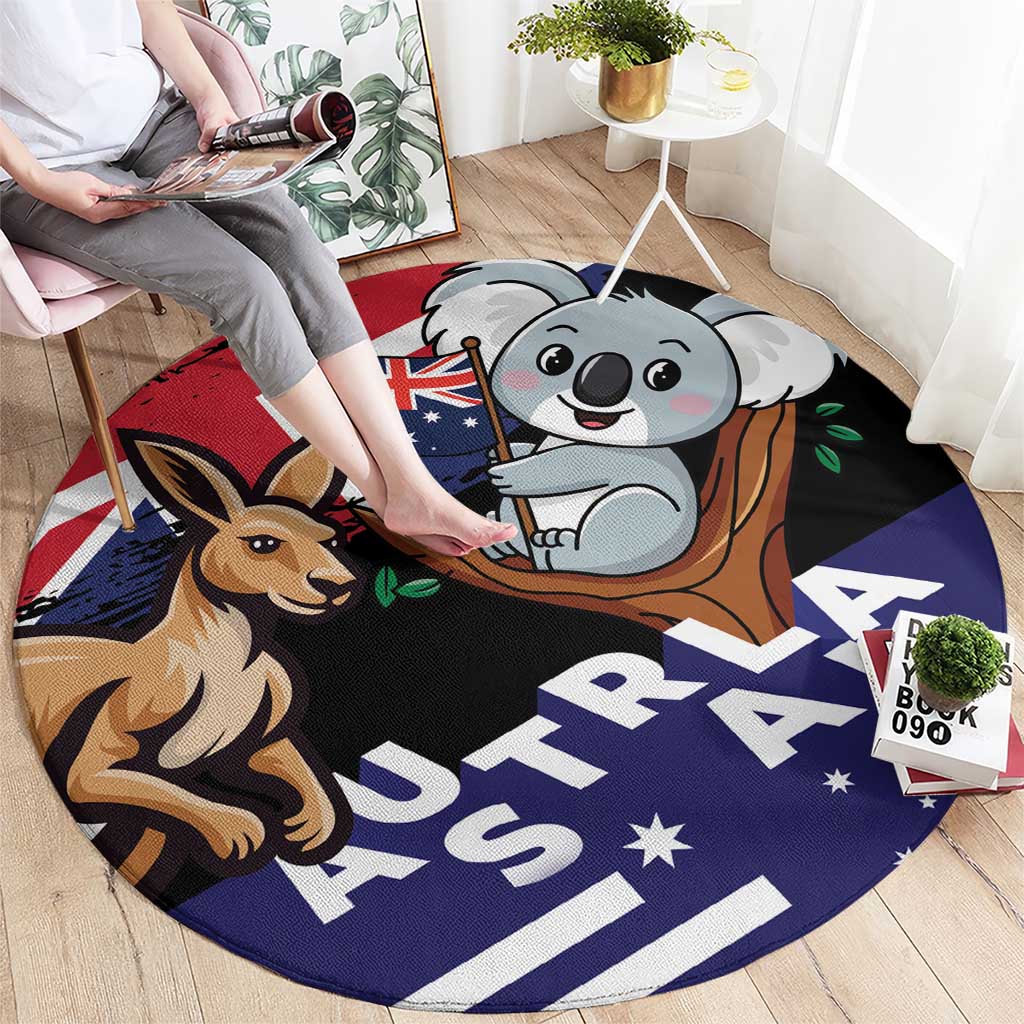 Australia Kangaroo Koala Together Round Carpet Special Edition