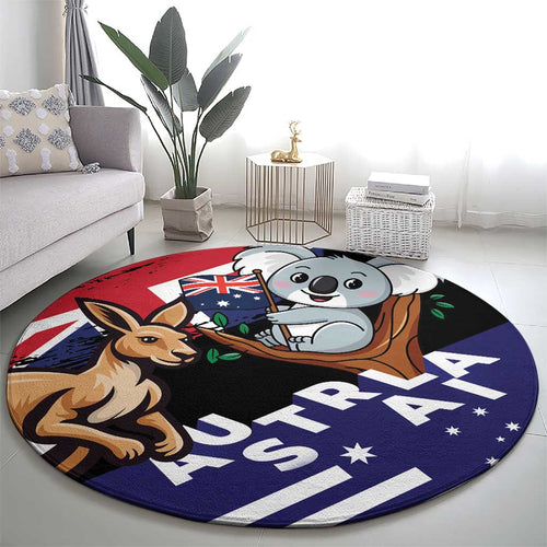 Australia Kangaroo Koala Together Round Carpet Special Edition