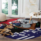 Australia Kangaroo Koala Together Round Carpet Special Edition