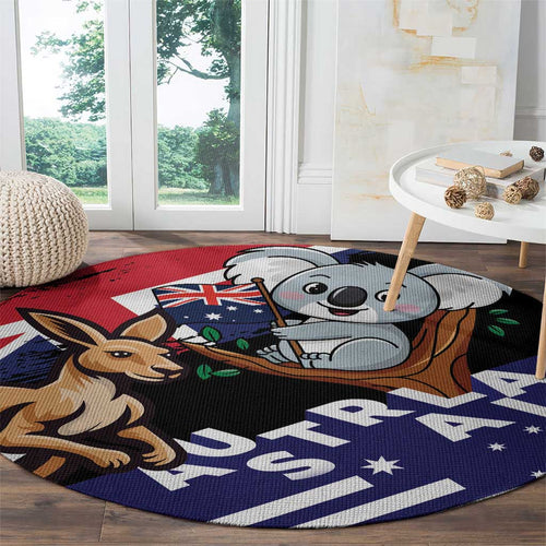 Australia Kangaroo Koala Together Round Carpet Special Edition