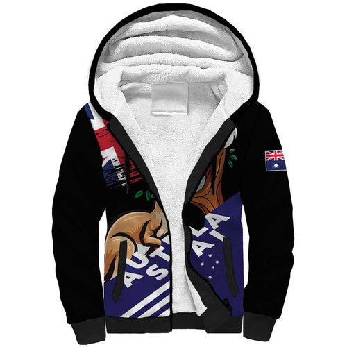 Personalised Australia Kangaroo Koala Together Sherpa Hoodie Special Edition