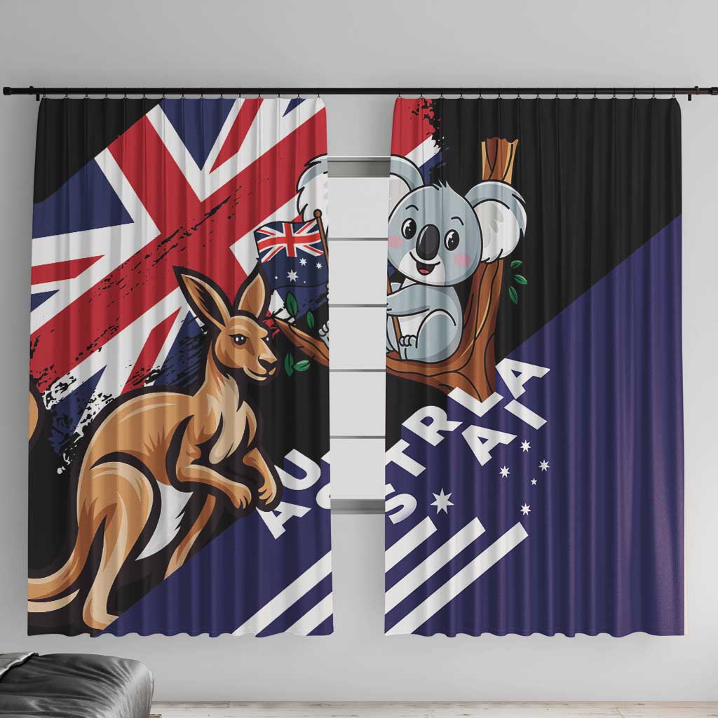 Australia Kangaroo Koala Together Window Curtain Special Edition