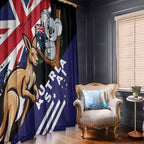 Australia Kangaroo Koala Together Window Curtain Special Edition
