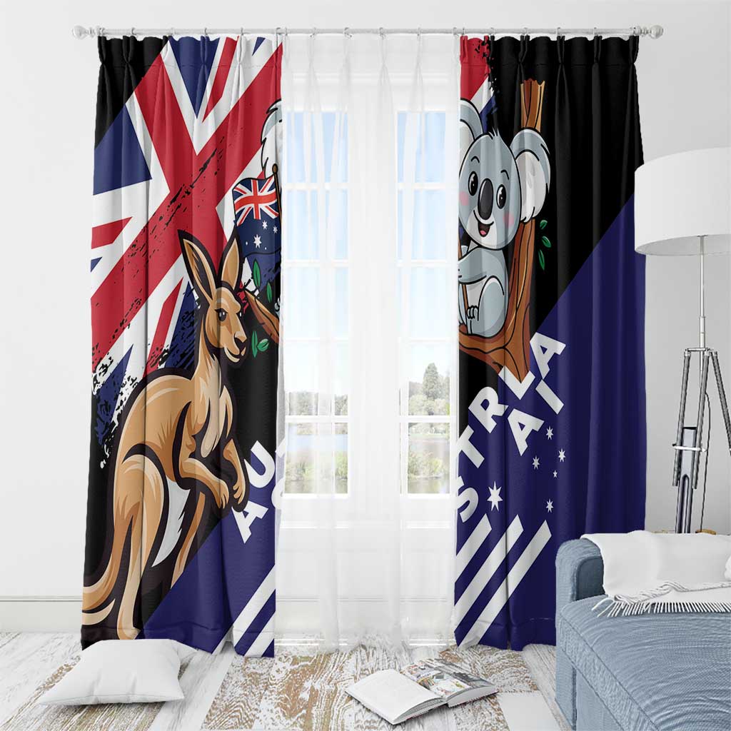 Australia Kangaroo Koala Together Window Curtain Special Edition