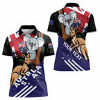 Personalised Australia Kangaroo Koala Together Women Polo Shirt Special Edition