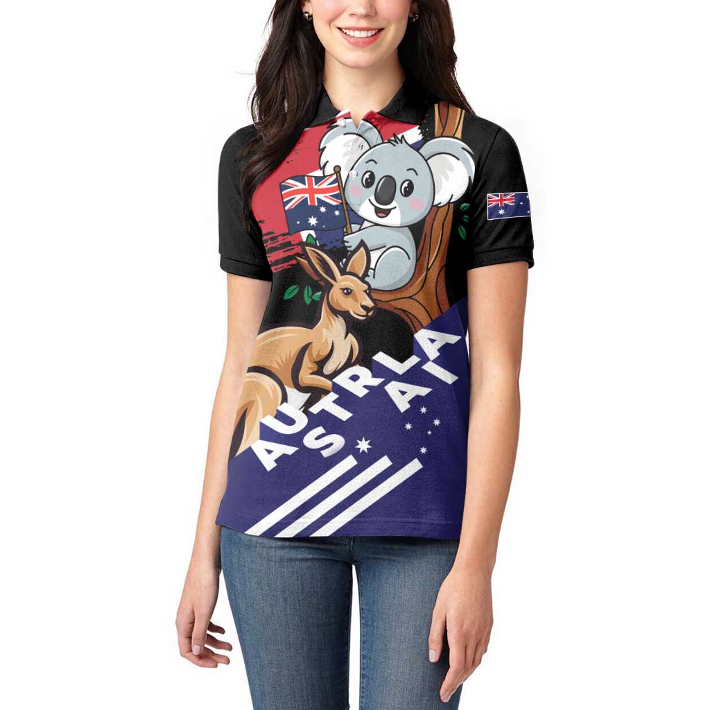 Personalised Australia Kangaroo Koala Together Women Polo Shirt Special Edition