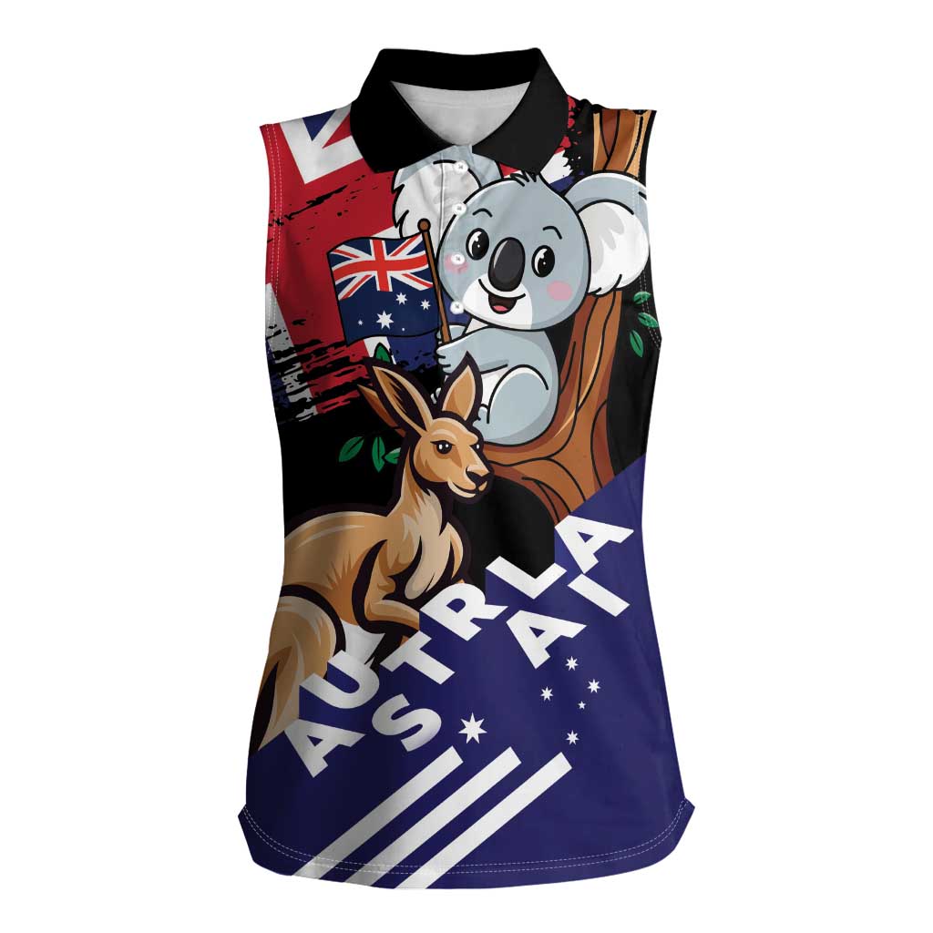Personalised Australia Kangaroo Koala Together Women Sleeveless Polo Shirt Special Edition