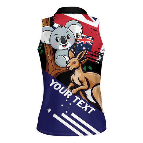 Personalised Australia Kangaroo Koala Together Women Sleeveless Polo Shirt Special Edition