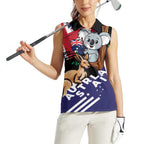 Personalised Australia Kangaroo Koala Together Women Sleeveless Polo Shirt Special Edition