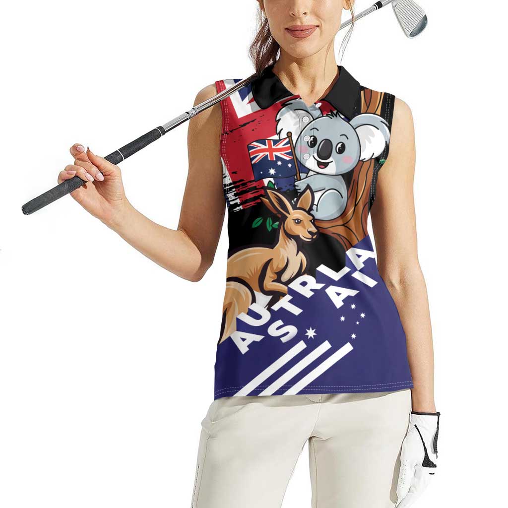 Personalised Australia Kangaroo Koala Together Women Sleeveless Polo Shirt Special Edition