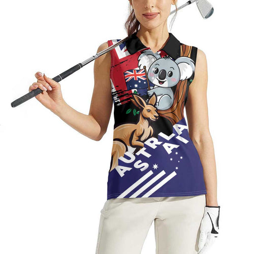 Personalised Australia Kangaroo Koala Together Women Sleeveless Polo Shirt Special Edition