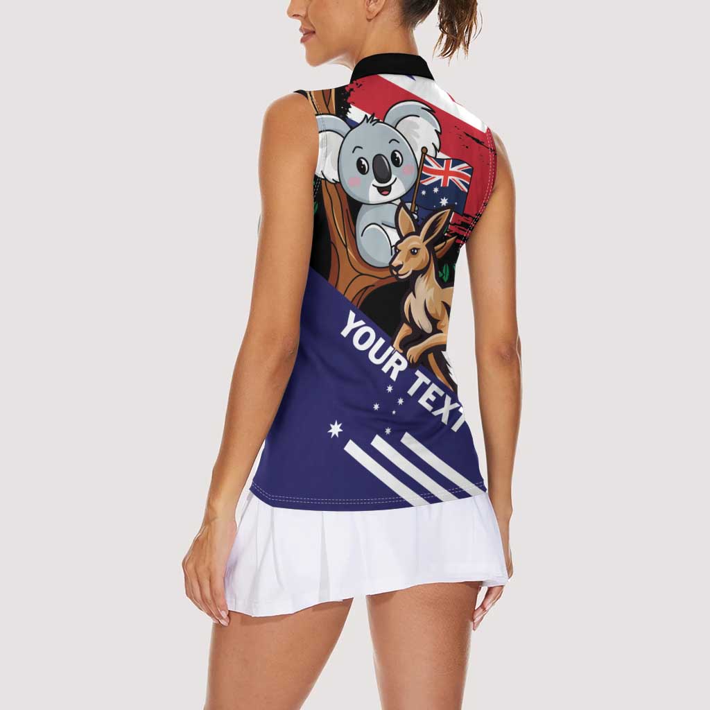 Personalised Australia Kangaroo Koala Together Women Sleeveless Polo Shirt Special Edition