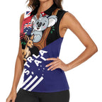 Personalised Australia Kangaroo Koala Together Women Sleeveless Polo Shirt Special Edition