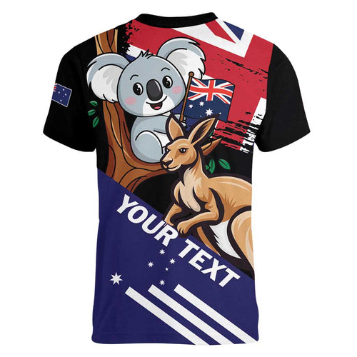 Personalised Australia Kangaroo Koala Together Women V-Neck T-Shirt Special Edition