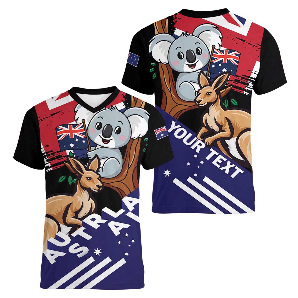 Personalised Australia Kangaroo Koala Together Women V-Neck T-Shirt Special Edition