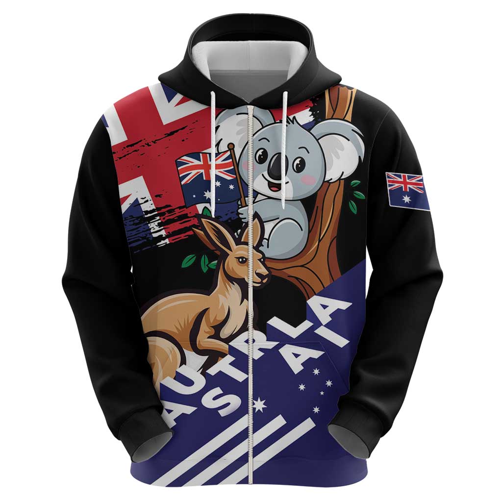 Personalised Australia Kangaroo Koala Together Zip Hoodie Special Edition