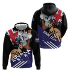 Personalised Australia Kangaroo Koala Together Zip Hoodie Special Edition