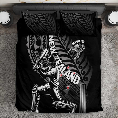New Zealand Cricket Bedding Set Maori Kiwi Black Fern