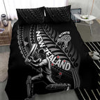 New Zealand Cricket Bedding Set Maori Kiwi Black Fern
