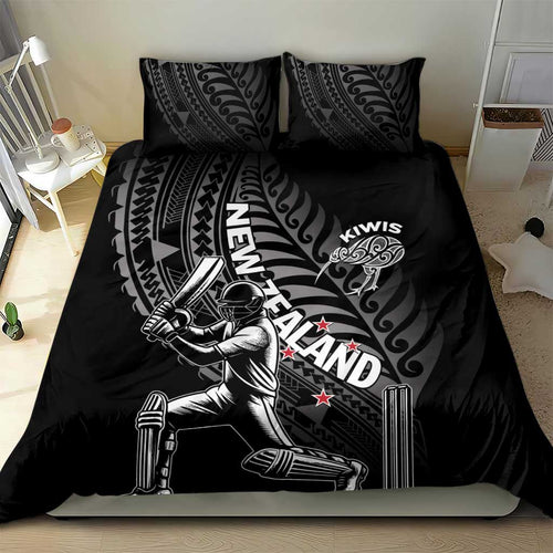 New Zealand Cricket Bedding Set Maori Kiwi Black Fern