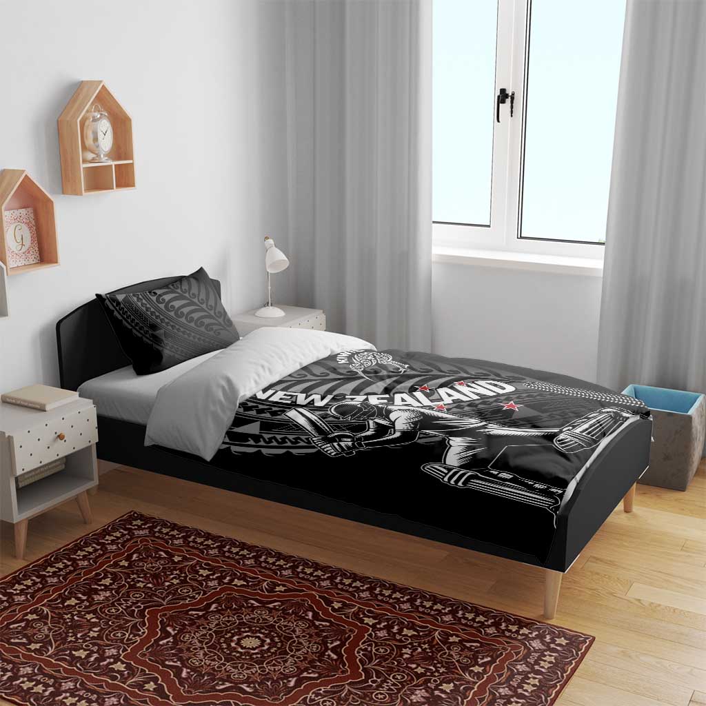 New Zealand Cricket Bedding Set Maori Kiwi Black Fern