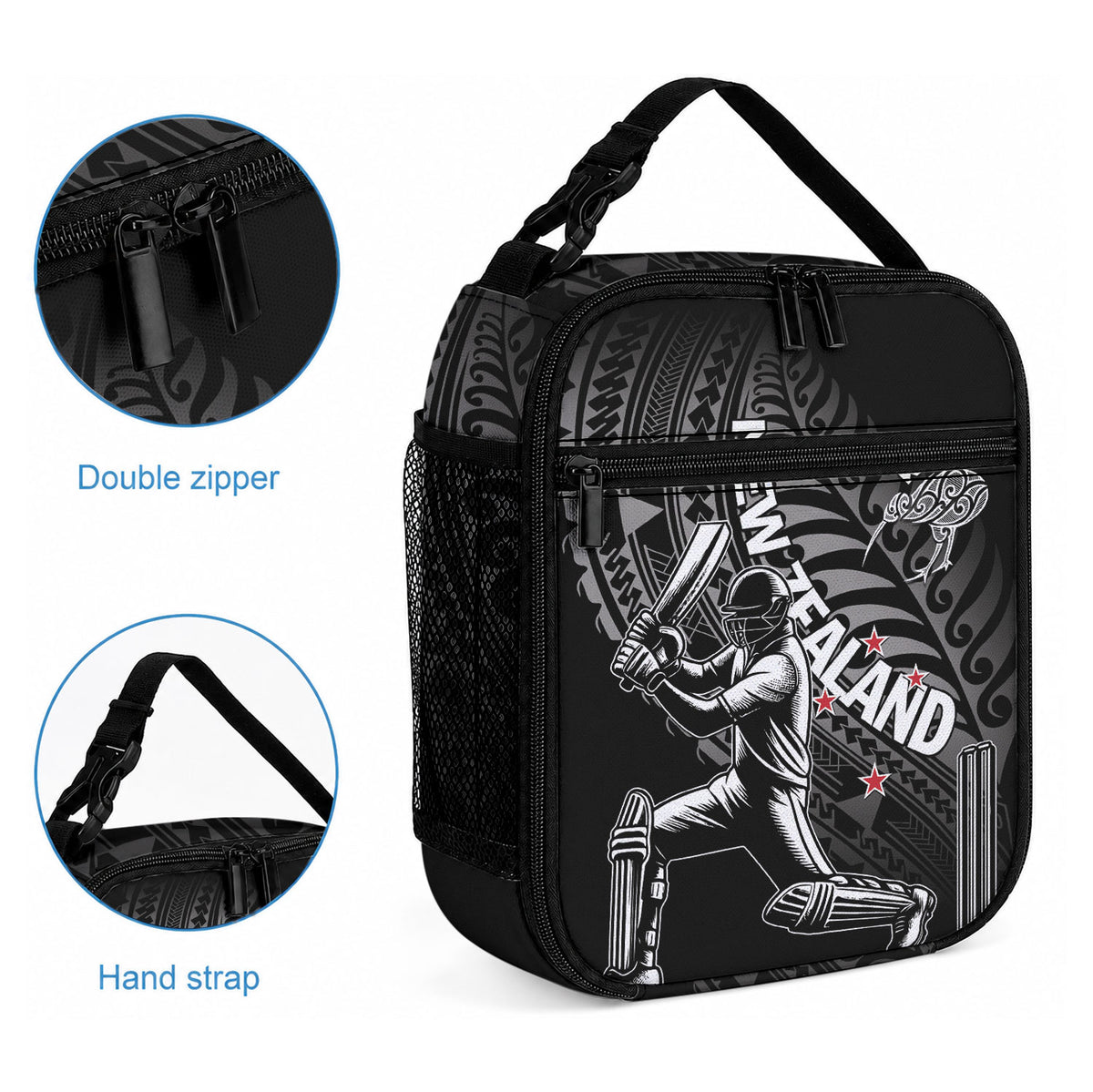 New Zealand Cricket Lunch Bag Maori Kiwi Black Fern