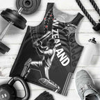 Custom New Zealand Cricket Men Tank Top Maori Kiwi Black Fern