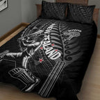 New Zealand Cricket Quilt Bed Set Maori Kiwi Black Fern