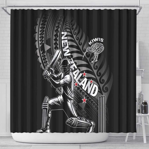 New Zealand Cricket Shower Curtain Maori Kiwi Black Fern