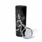 Custom New Zealand Cricket Skinny Tumbler Maori Kiwi Black Fern