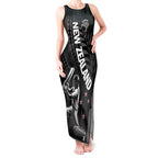 Custom New Zealand Cricket Tank Maxi Dress Maori Kiwi Black Fern