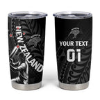 Custom New Zealand Cricket Tumbler Cup Maori Kiwi Black Fern