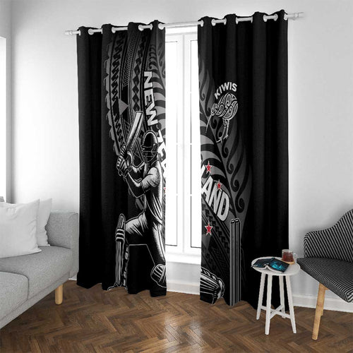 New Zealand Cricket Window Curtain Maori Kiwi Black Fern