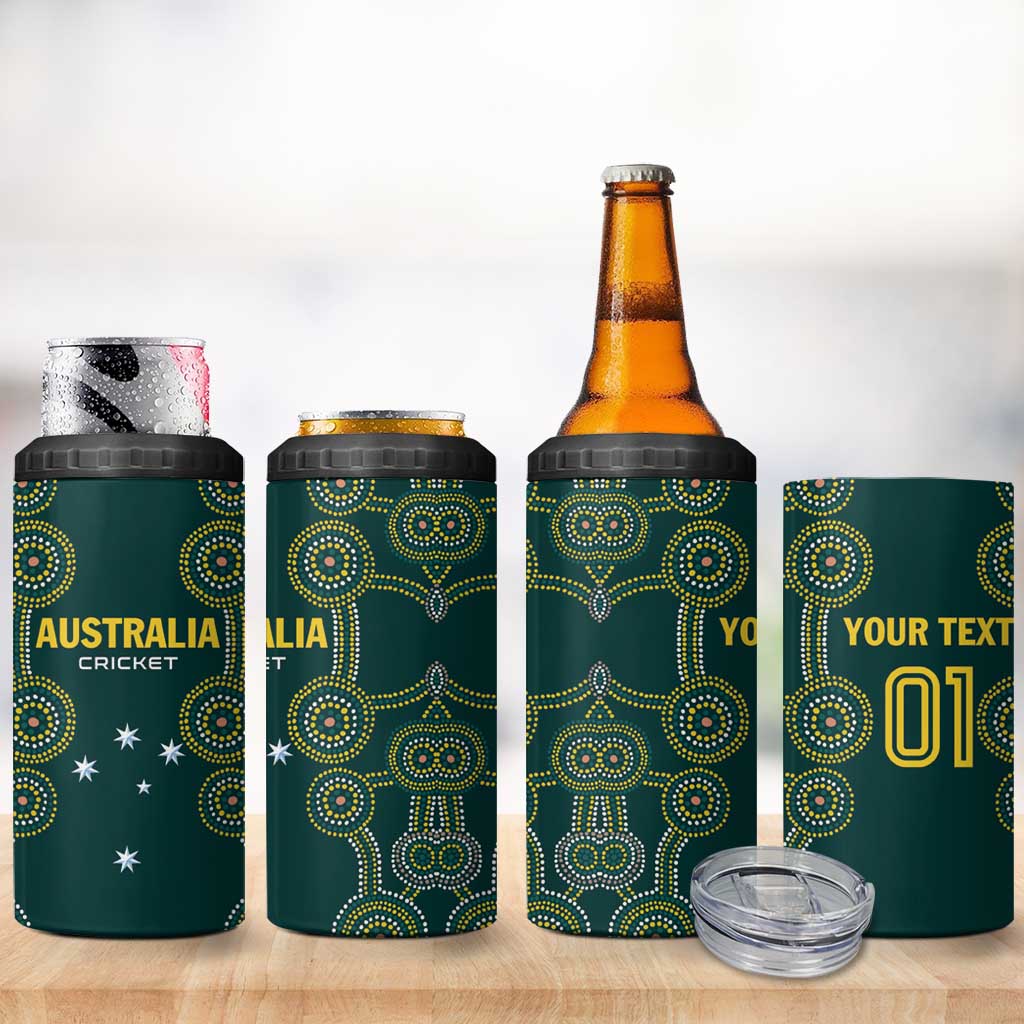 Custom Australia Cricket 4 in 1 Can Cooler Tumbler Aussies Champions