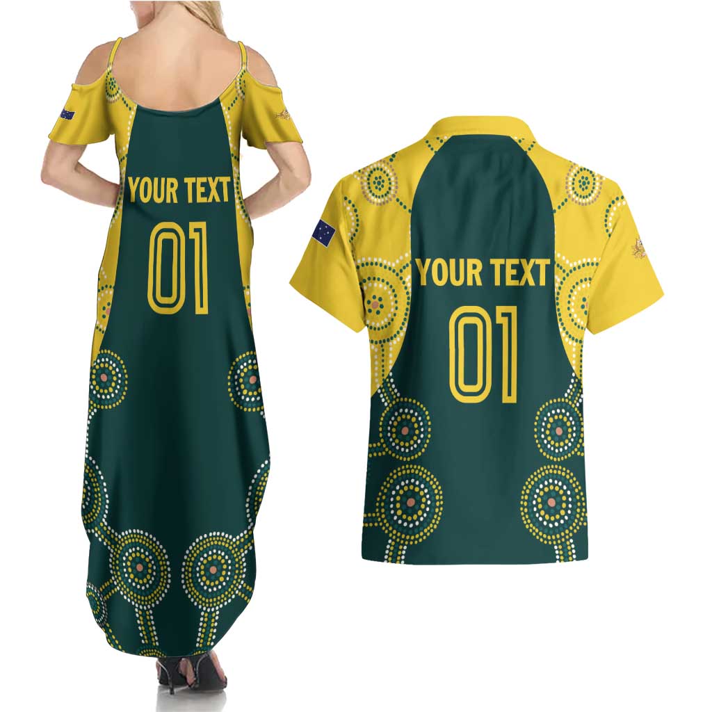 Custom Australia Cricket Couples Matching Summer Maxi Dress and Hawaiian Shirt Aussies Champions