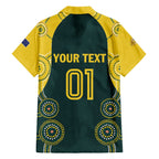 Custom Australia Cricket Family Matching Off The Shoulder Long Sleeve Dress and Hawaiian Shirt Aussies Champions