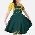Custom Australia Cricket Kid Short Sleeve Dress Aussies Champions