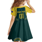 Custom Australia Cricket Kid Short Sleeve Dress Aussies Champions