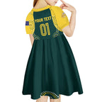 Custom Australia Cricket Kid Short Sleeve Dress Aussies Champions