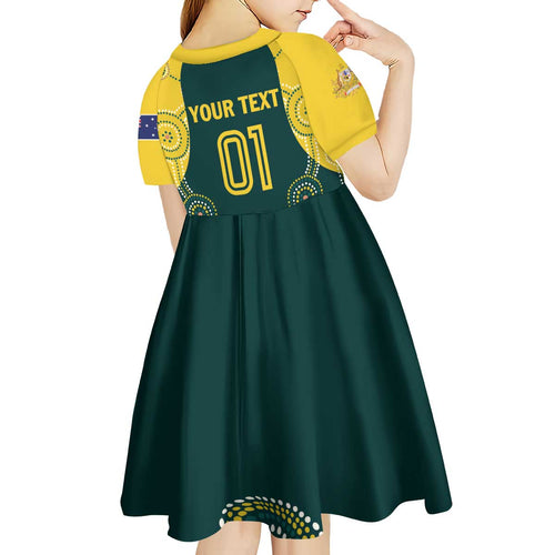 Custom Australia Cricket Kid Short Sleeve Dress Aussies Champions