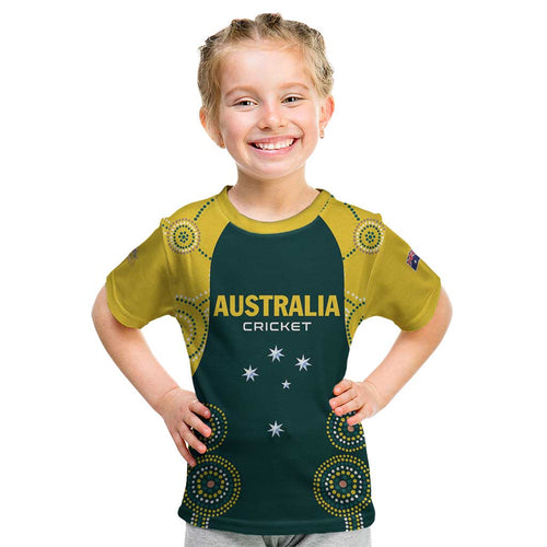 Custom Australia Cricket Kid T Shirt Aussies Champions