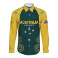 Custom Australia Cricket Long Sleeve Button Shirt Aussies Champions