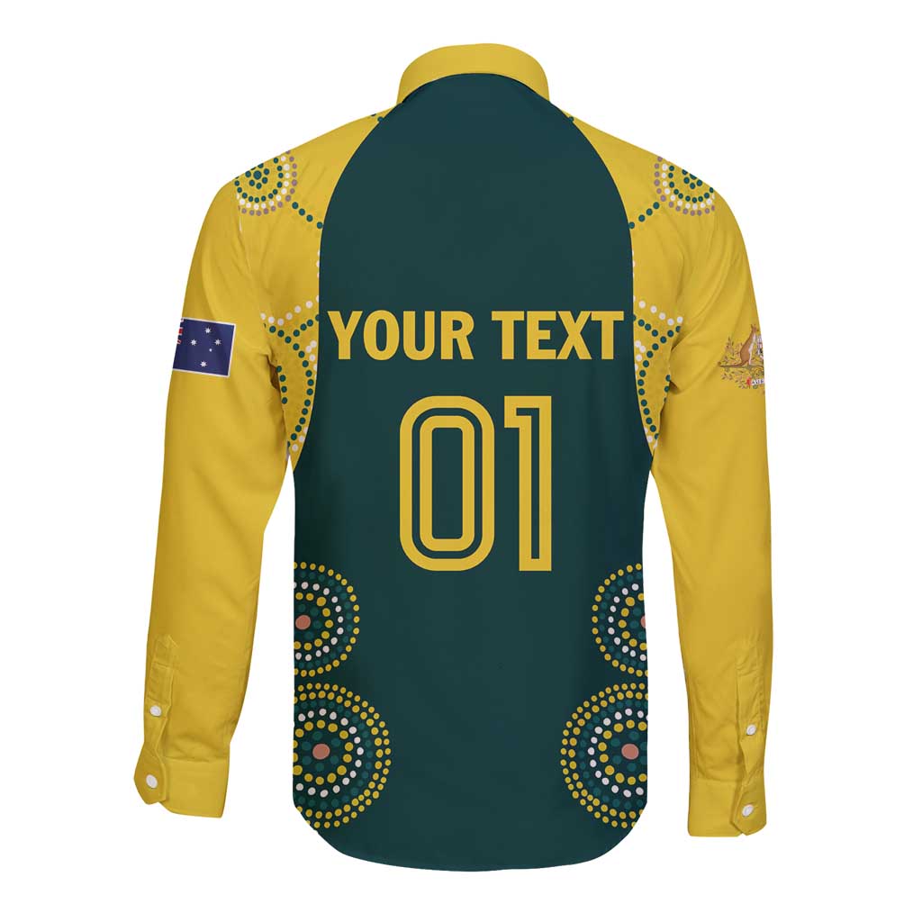 Custom Australia Cricket Long Sleeve Button Shirt Aussies Champions