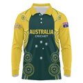 Custom Australia Cricket Long Sleeve Polo Shirt Aussies Champions