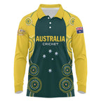 Custom Australia Cricket Long Sleeve Polo Shirt Aussies Champions